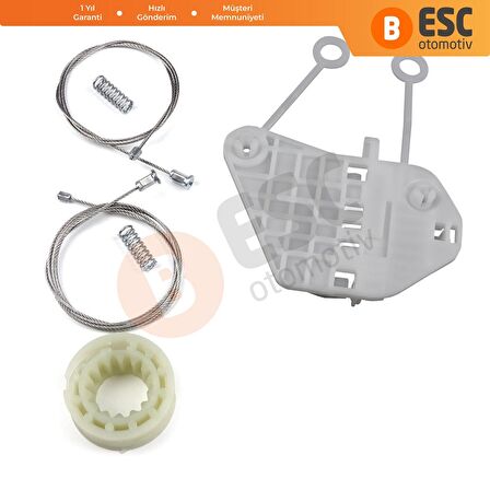 Mercedes Smart 1 1998-2007 İçin Ön Sağ Kapı Cam Kriko Tamir Seti