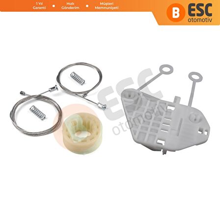 Mercedes Smart 1 1998-2007 İçin Ön Sağ Kapı Cam Kriko Tamir Seti