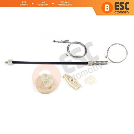 Peugeot 206 CC Cabriolet İçin Sağ Arka Cam Kriko Tamir Seti