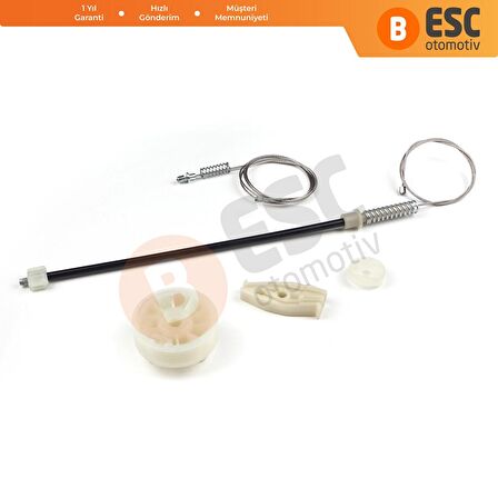 Peugeot 206 CC Cabriolet İçin Sağ Arka Cam Kriko Tamir Seti