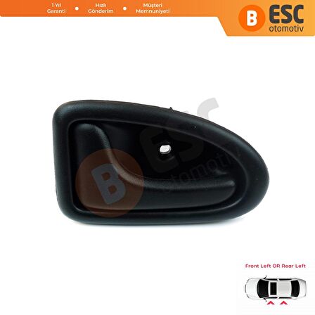 EDP102 Renault Megane MK1 1995-2002 İçin Ön veya Arka Sol İç Kapı Kolu Siyah 8200028994