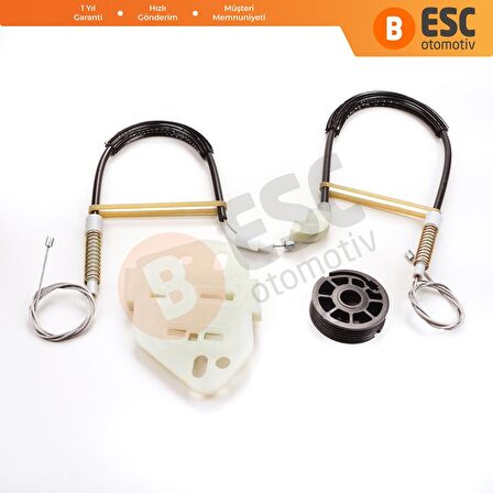 Ford Escort 1995-1999 İçin Sol Ön Kapı Cam Kriko Tamir Seti 91AB14A389C 91ABA23201BF