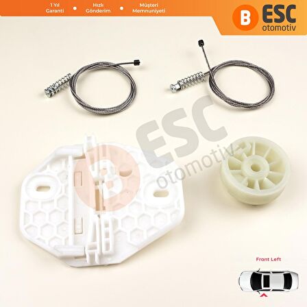 Dacia Logan MK1 2004 12 İçin Sol Ön Cam Mekanizma Tamir Takımı