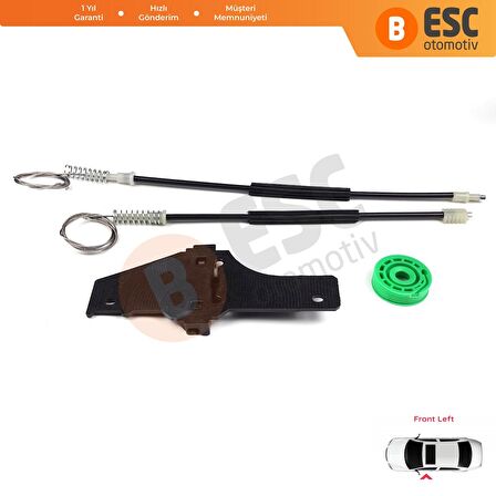 Peugeot 307 2002-2006 İçin Ön Sol Cam Kriko Tamir Seti