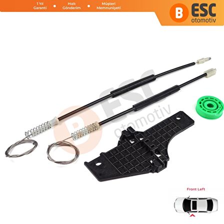 Peugeot 307 2002-2006 İçin Ön Sol Cam Kriko Tamir Seti