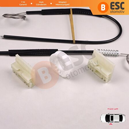 Audi A2 8Z0 2000-2005 İçin Ön Sol Kapı Cam Mekanizması Tamir Seti