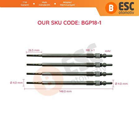 Mercedes için 4 Adet Isıtma Bujisi GX2148, 0100266011,