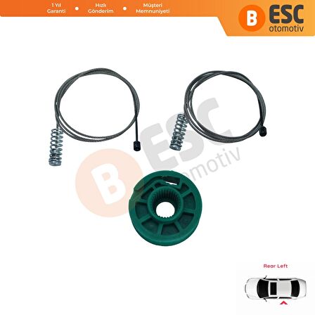 Audi A4 S4 B5 için Arka Sol Cam Kriko Tamir Seti 8D0839461