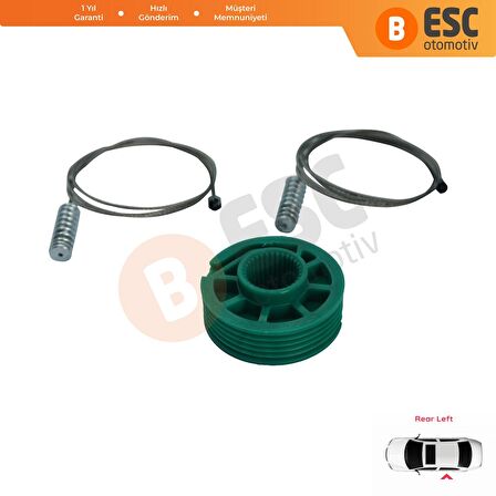 Audi A4 S4 B5 için Arka Sol Cam Kriko Tamir Seti 8D0839461