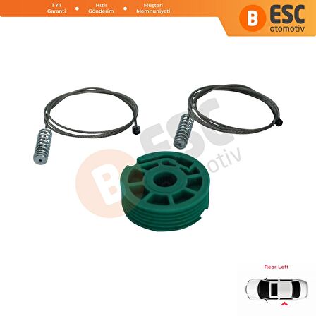 Audi A4 S4 B5 için Arka Sol Cam Kriko Tamir Seti 8D0839461