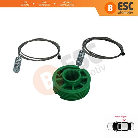 Audi A4 S4 B5 için Arka Sağ Cam Kriko Tamir Seti 8D0839462