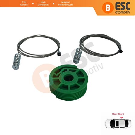 Audi A4 S4 B5 için Arka Sağ Cam Kriko Tamir Seti 8D0839462