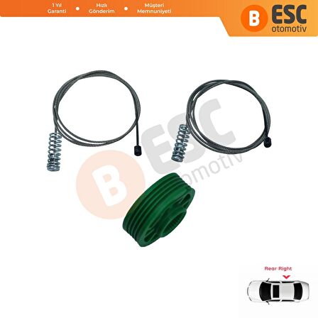 Audi A4 S4 B5 için Arka Sağ Cam Kriko Tamir Seti 8D0839462