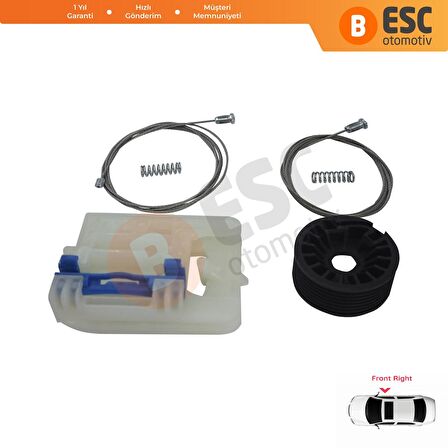 Ford Tourneo Custom 2015-On için Ön Sağ Cam Seti BK21V23200AD