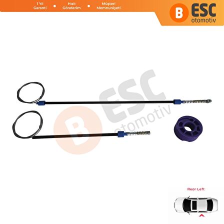 VW Phaeton Kısa Şase için Arka Sol Cam Kriko Tamir Seti