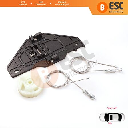 Citroen C3 MK2 5 Kapı İçin Ön Sol Cam Kriko Tamir Seti 402215E