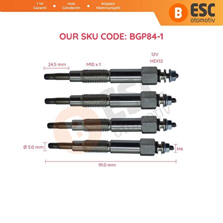 Nissan için 4 Adet Isıtma Bujisi 11 Volt 11065 57J00, GN102, 0100226513