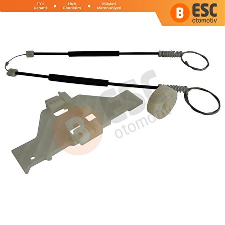 Citroen C4 MK1 için Ön Sağ Cam Kriko Tamir Seti 9222V0