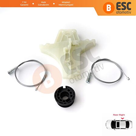 VW Golf MK6 için Arka Sağ Cam Kriko Seti 5K4839730J