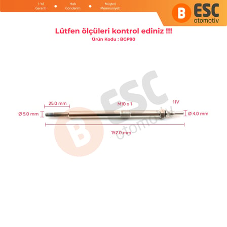 Nissan Opel Renault İçin 1 Adet Kızdırma Bujisi 11 V 8200012099 4430069