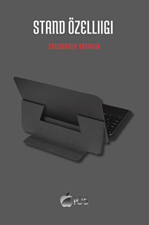 iPad 10. Nesil Tablet Uyumlu 10.9 inç Fuchsia Touch Padli Bluetoothlu Klavyeli Standlı Tablet Case