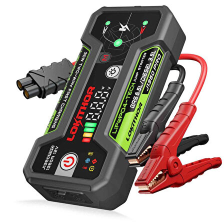 Lokithor J1350PRO 12V 1350Amp LiFePO4 Akıllı Akü Takviye + Powerbank + Led Lamba