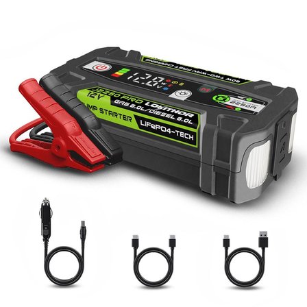Lokithor J2250PRO 12V 2250Amp LiFePO4 Akıllı Akü Takviye + Powerbank + Led Lamba