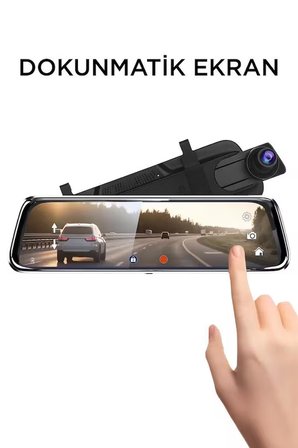 Lenovo V7/PLUS Siyah 1080P Araç içi 9.6inç Dokunmatik Dikiz Gece Görüşü Ön ve Arka Araç Kamerası