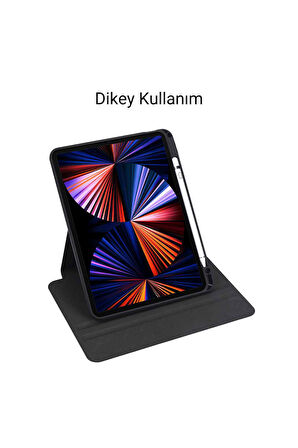 iPad 11 inç Pro M2 3/4 Nesil Uyumlu 360 Dönebilen Yatay Dikey Stand Özellikli Pino Tablet Kılıfı