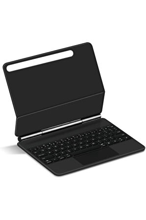 Galaxy X510 Tab S9 FE Uyumlu 11 inç Ledli Klavyeli Magnetik Tablet Kılıfı