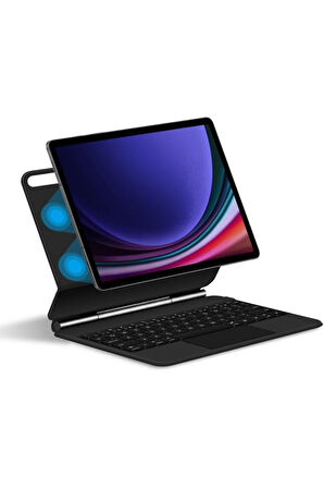 Galaxy X700 Tab S8 Uyumlu 11 inç Ledli Klavyeli Magnetik Tablet Kılıfı