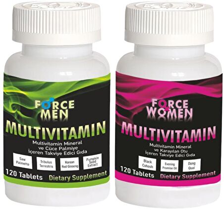 Bay Bayan Multivitamin Erkek Kadın Multi Vitamin 2li Set