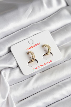 14K Gold Renk Kaplama CM Kadın Küpe