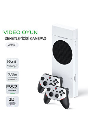 M88 Yeni Nesil 4K 3D TV HDMI 128GB RGB Şarjlı Oyun Kolu Video Oyun Konsolu