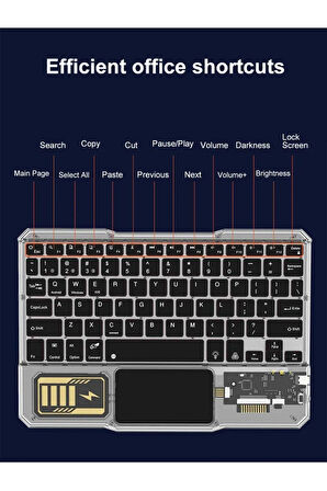 KB-333 RGB Işıklı Cep Telefonu-Tablet-Notebook-PC-IOS Uyumlu Bluetooth Klavye