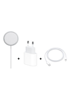 3 In 1 Iphone 12 Serisi Apple Magsafe Şarj Ve 20w Pd Hızlı Şarj Seti
