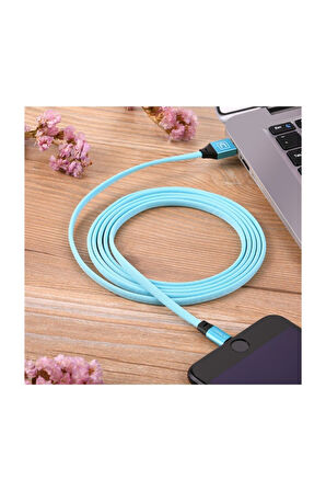 Micro Usb Flat Fiber Örgülü 2.4a Şarj Ve Data Kablosu