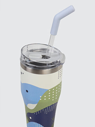 Vagonlife Pipetli Çelik Termos Matara 670 ml Yeşil