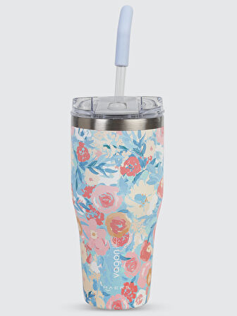 Vagonlife Pipetli Çelik Termos Matara 670 ml Pembe