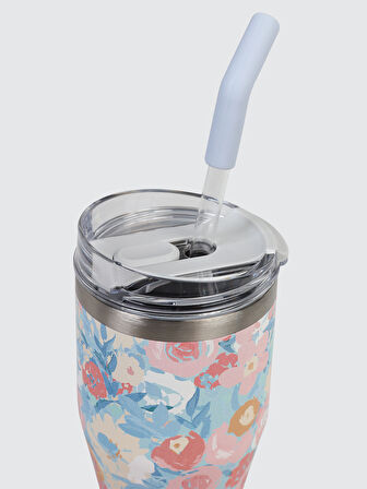Vagonlife Pipetli Çelik Termos Matara 670 ml Pembe