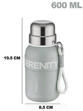 Vagonlife Çelik Termos Matara 600 ml Mavi