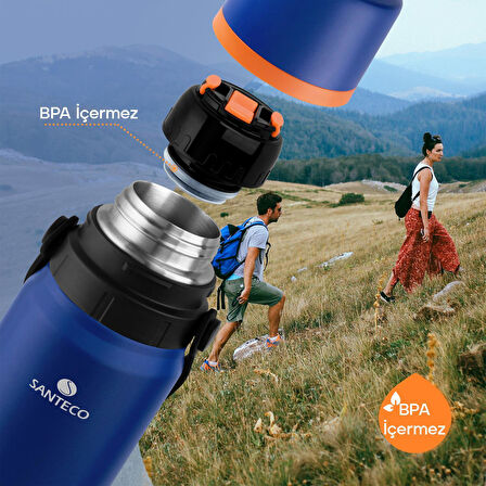 Schafer Santeco Çelik Termos 1200 ML Mavi