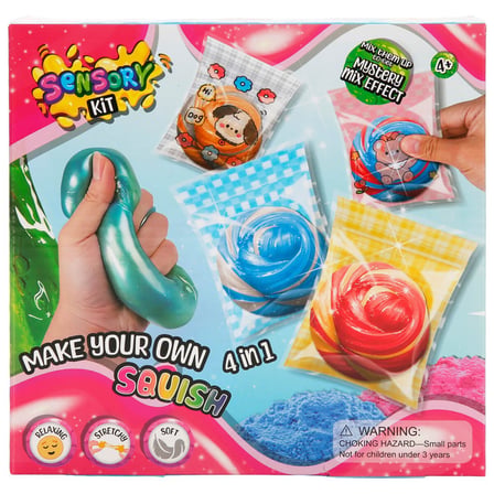 4in1 DIY Squishy Yapım Seti - Kendin Yap Eğlenceli Sünger Figür ve Hobi Oyuncak Seti