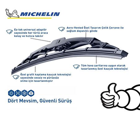 Michelin Rainforce™ MC13915 37,5CM 1 Adet Universal Telli Silecek