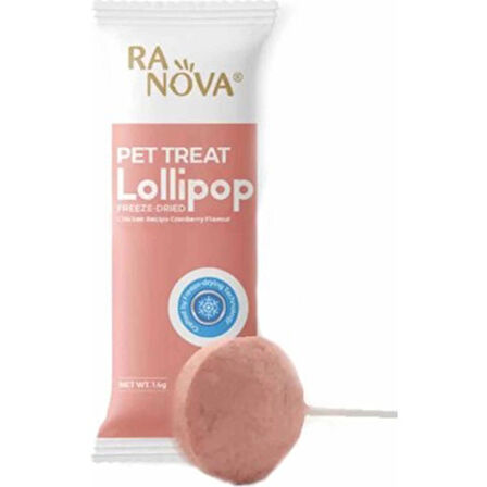 Kızılcıklı Kurutulmuş Kedi Lolipop 1 Adet Tavuklu ve Kızılcık Aromalı Kedi Ödül Lolipopu 