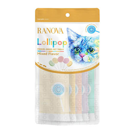 Ranova Kediler için Karışık Lezzetli Lolipop  1.4 gr - 5'li