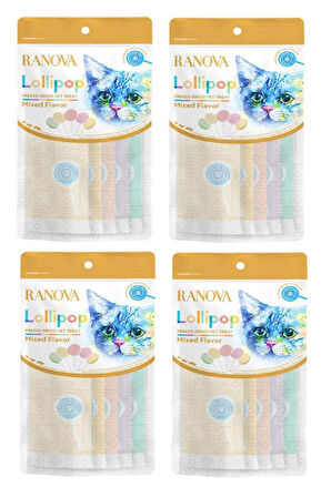 Ranova Lolipop Karışık Çeşitli Kedi Ödül Maması 1,4 Gr 5'li Paket -4 Adet