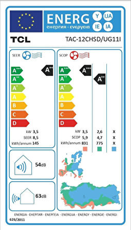 TCL VoxIn 12.000 BTU Klima - Rüzgarsız Hava, T-AI Enerji Tasarrufu, Wi-Fi Özellikli (TAC-12CHSD/UG11I)