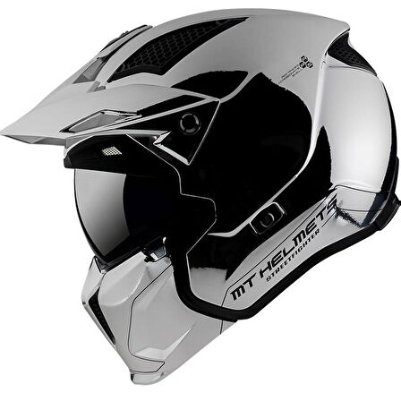 Mt Street Fighter Chromed A2 Çene Açilir Motosiklet Kaski