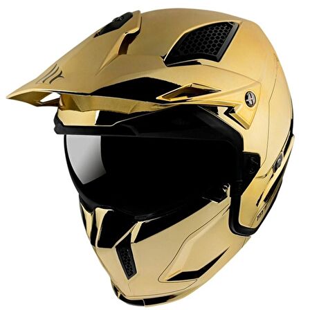 Mt Street Fighter Krom Gold A9 Çene Açılır Motosiklet Kaskı